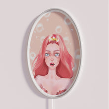 Charger l&#39;image dans la galerie, Semi-realistic mermaid portrait decorative neon sign with vibrant colorful lighting