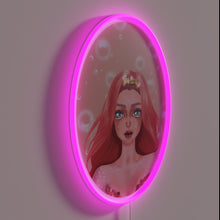 Charger l&#39;image dans la galerie, Underwater fantasy meets modern glow with mermaid portrait neon art.