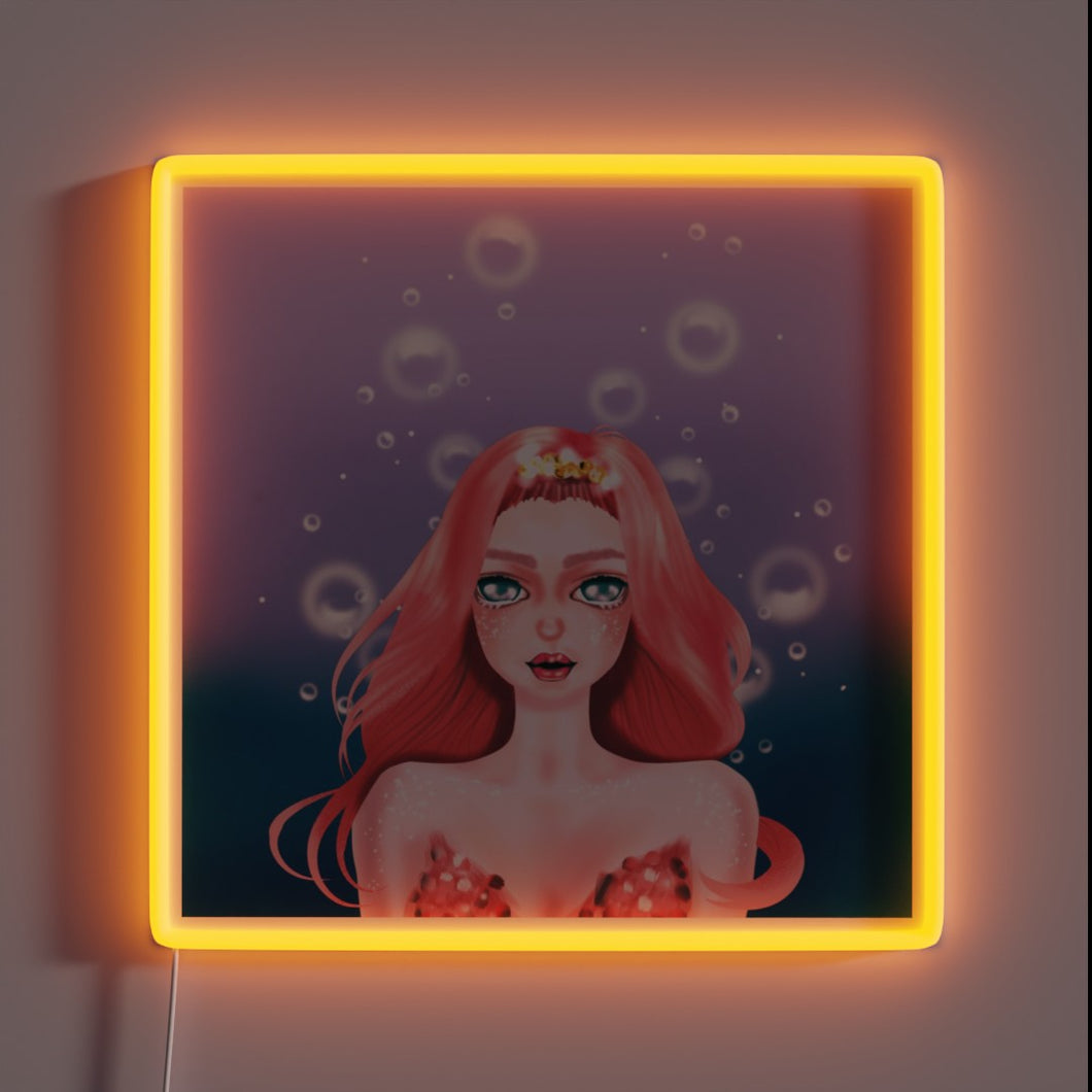 Vibrant underwater themed art decor featuring a charming mermaid design.