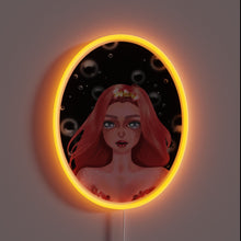 Charger l&#39;image dans la galerie, Glowing, semi-realistic mermaid portrait in vibrant RGB neon art.