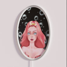 Charger l&#39;image dans la galerie, Underwater Fantasy Decor with Glowing Neon Mermaid Portrait Sign Artwork