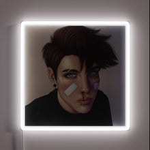 Charger l&#39;image dans la galerie, Glowing semi-realistic portrait in vibrant RGB neon signage art