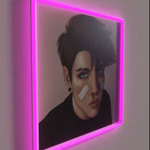 Charger l&#39;image dans la galerie, Vibrant semi-realistic portrait art in radiant RGB neon lighting