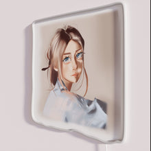 Charger l&#39;image dans la galerie, Vibrant semi-realistic Pretty Girl portrait RGB neon wall decoration art