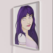 Charger l&#39;image dans la galerie, Semi-realistic purple ninja girl silhouette with quiet neon RGB lighting