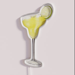 Bright vibrant margarita neon bar decor with colorful rgb lighting