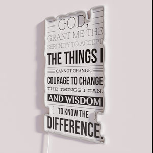 Vibrant RGB LED serenity prayer gift wall decor neon signage