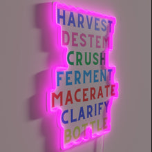 Charger l&#39;image dans la galerie, RGB Neon Sign - Seven Key Steps to Wine Craftsmanship Process
