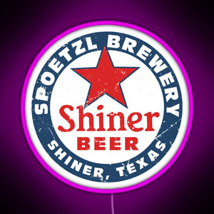Shiner Beer RGB neon sign  pink