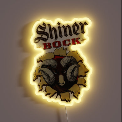 Shiners Bock Beer Official Texas Brew Logo Illuminated Neon Sign