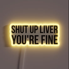 Charger l&#39;image dans la galerie, Colorful RGB Neon Sign with Sarcastic Liver Health Warning Message