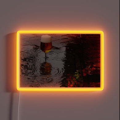 Colorful Neon Sign Featuring Beer-Themed Design with RGB Lighting Effects