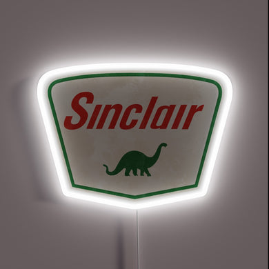Retro-inspired Sinclair Oil vintage logo in vibrant essential RGB neon.