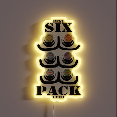 Eye-catching six pack beer themed RGB neon signage decoration