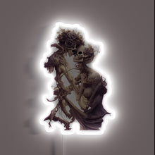 Charger l&#39;image dans la galerie, Whimsical Neon Sign Featuring a Lovable Ghostly Skeleton Couple Together.