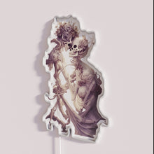 Charger l&#39;image dans la galerie, Neon Love Sign with Adorable Skeleton Couple Heartbeat Animation Design
