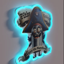 Charger l&#39;image dans la galerie, Vibrant Skippy the Magnificent character logo in RGB neon lighting