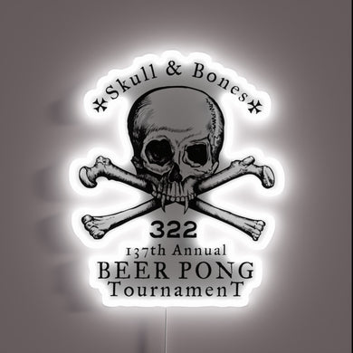 RGB Neon Sign: Ultimate Skull and Bones Beer Pong Championship Winner