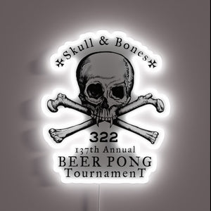 RGB Neon Sign: Ultimate Skull and Bones Beer Pong Championship Winner