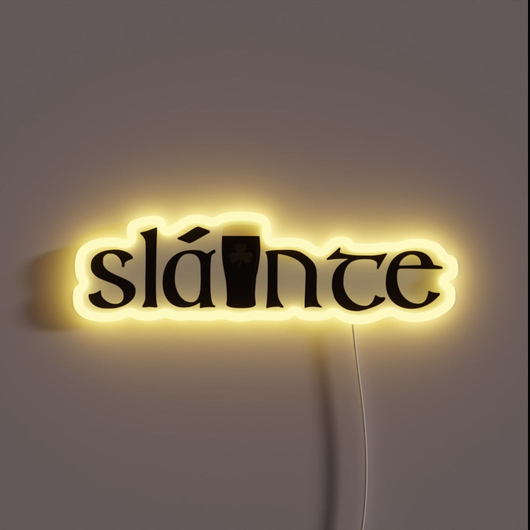Authentic Irish-themed RGB neon sign featuring a Guinness logo