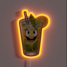 Charger l&#39;image dans la galerie, Eye-catching RGB Neon Sign Featuring A Happy Mojito Design