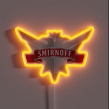Charger l&#39;image dans la galerie, Vibrant RGB Neon Sign Featuring Iconic Smirnoff Logo Illumination
