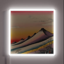 Charger l&#39;image dans la galerie, Softly glowing neon light evokes serene Japanese mountain evening ambiance