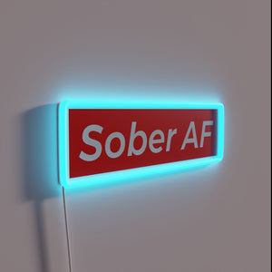 Neon sign declaring sobriety with bold, colorful LED display style.