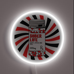 Recovery Support and Motivation with Vibrant Sober Life Colorful Sign