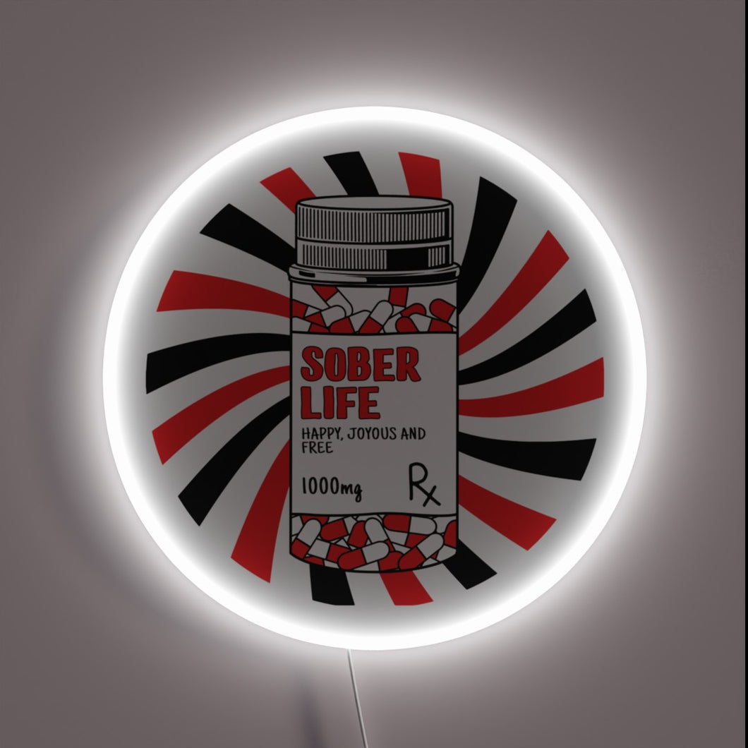 Recovery Support and Motivation with Vibrant Sober Life Colorful Sign