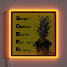 Charger l&#39;image dans la galerie, Add vibrant Sober Pineapple-inspired neon glow to your living space.