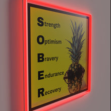 Charger l&#39;image dans la galerie, Vibrant Neon Wall Decoration featuring a Sobering Pineapple Design