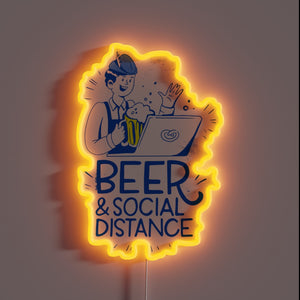 Neon Sign: Celebrate Oktoberfest from home during COVID-19 Lockdown.