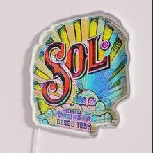 Charger l&#39;image dans la galerie, Colorful Mexican-themed Sol Cerveza beer sign with vibrant RGB lighting effects