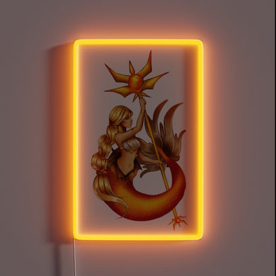 Elegant Solar-Powered RGB Neon Sign with Siren Sound Effect Lighting
