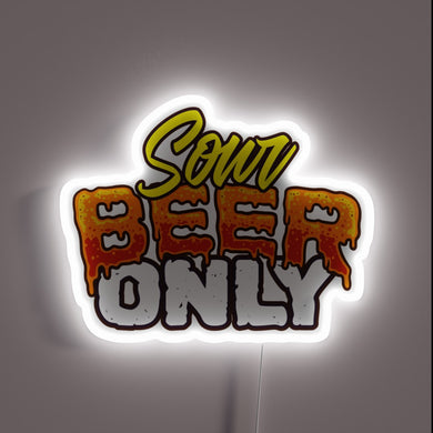 Neon beer sign with sour beer graphic and bold design
