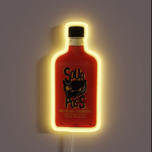 Charger l&#39;image dans la galerie, Sour Puss raspberry liqueur bottle neon sign.
