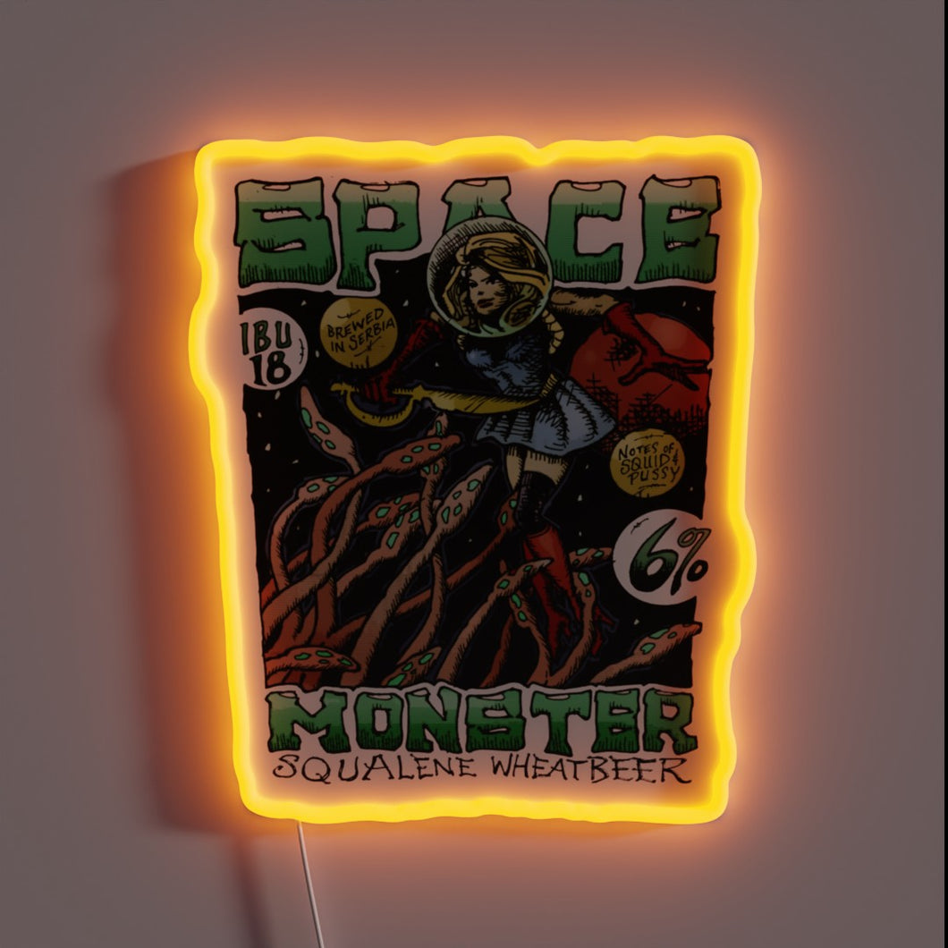 Galactic Creature Illuminates with Vibrant RGB Colors in Cosmic Brewery Theme