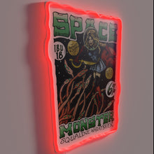 Charger l&#39;image dans la galerie, Neon sign featuring vibrant Space Monster inspired by squalene wheatbeer hues.