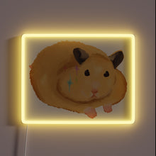 Charger l&#39;image dans la galerie, Whimsical decorative hamster neon sign in vibrant RGB color effects.