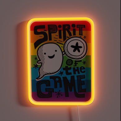 Vibrant multicolor Spirit of the Game Neon Sign Illumination Artwork