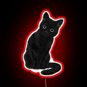 Spooky Cute Cat RGB neon sign red