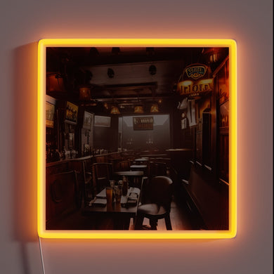 Vibrant LED sports bar decor with customizable color-changing neon lights