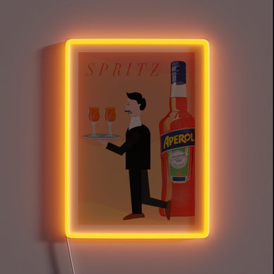 Bright Aperol Spritz Sign Illuminates Your Home Bar's Nightlife Vibes