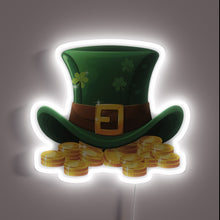 Charger l&#39;image dans la galerie, Lucky Leprechaun Hat Accessory with Glowing Gold Neon Sign Effect