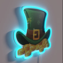 Charger l&#39;image dans la galerie, St. Patrick&#39;s Day Whimsy: Gold Neon Sign with Lucky Dwarf Hat