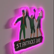 Charger l&#39;image dans la galerie, Lucky Charm Men&#39;s Fun Triple LED Neon Sign for St. Patrick&#39;s