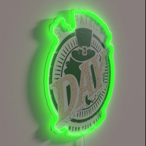Vintage St. Patrick's Day Retro Rainbow Neon Sign Decorations