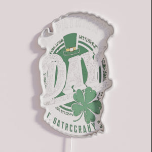 Vintage Retro Style St Patricks Day RGB Neon Wall Sign