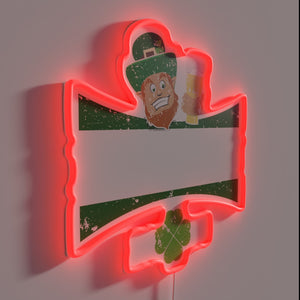 Retro Green Neon Sign for St. Patrick's Party in Michigan